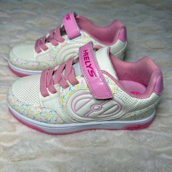 Heelys Pink White Girls Double‎ Wheels Shoes Size Youth 4 - Picture 5 of 11